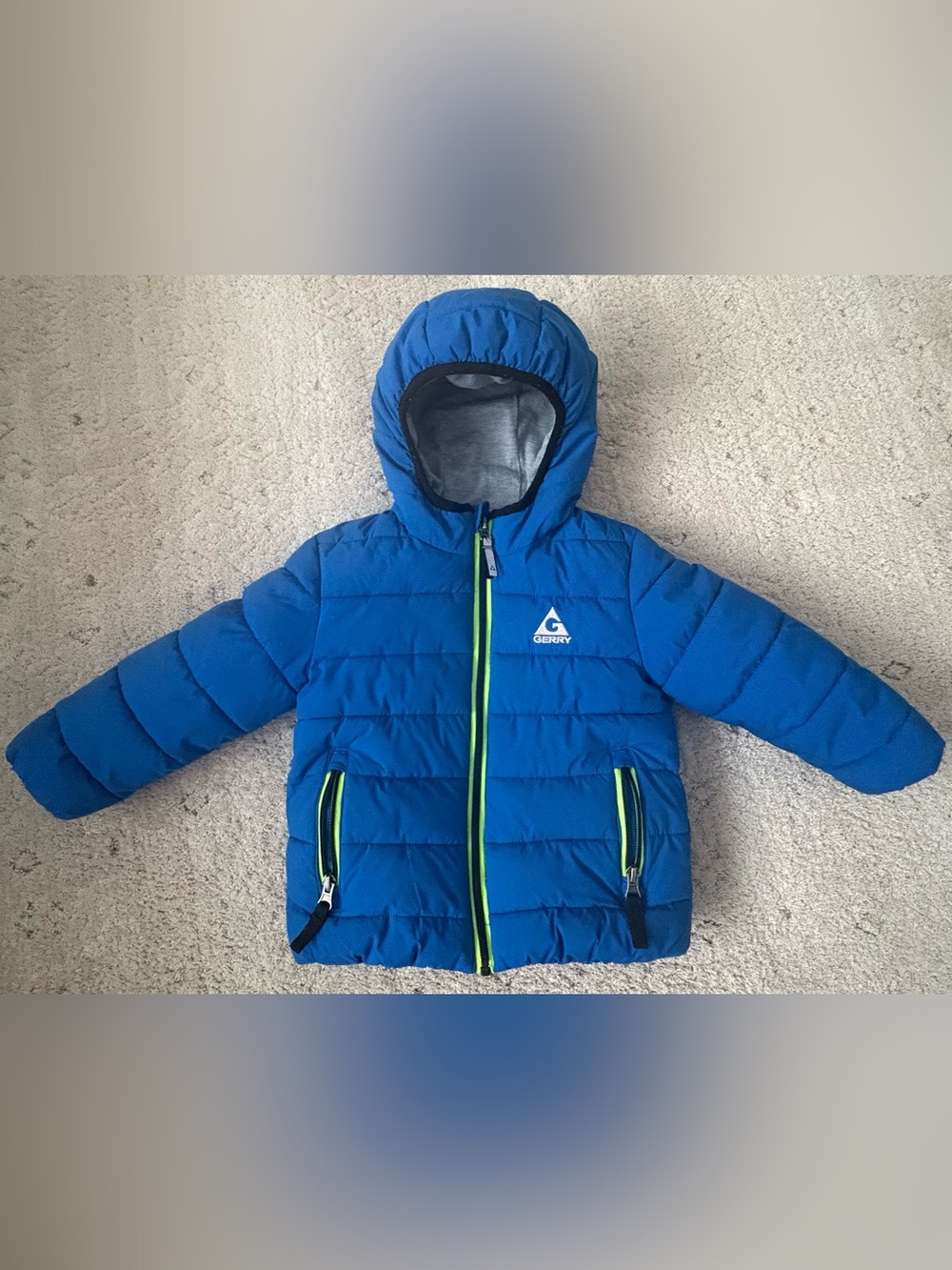 Gerry Weber Kids Bright Blue Hooded Puffer Jacket with Contrast Zips